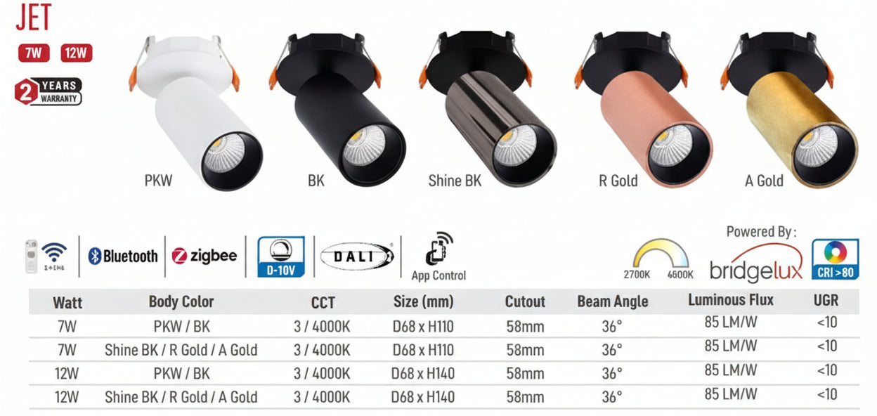 Image of Jet Led Telescopic Downlight