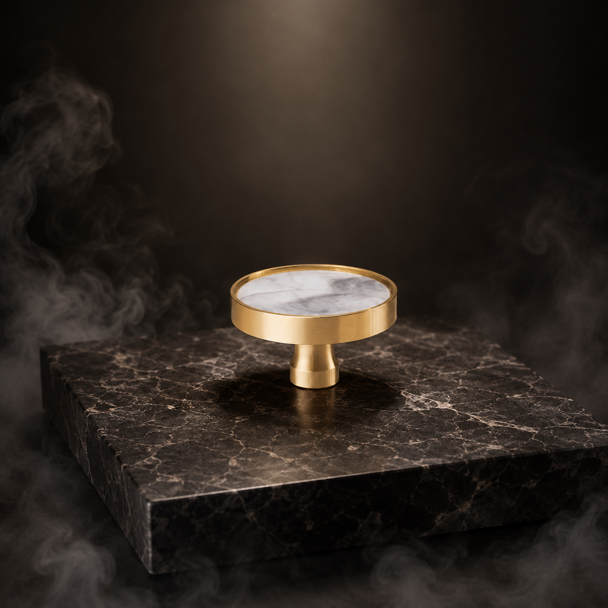 Image of Acrylic & Brass Disc Cabinet Knob