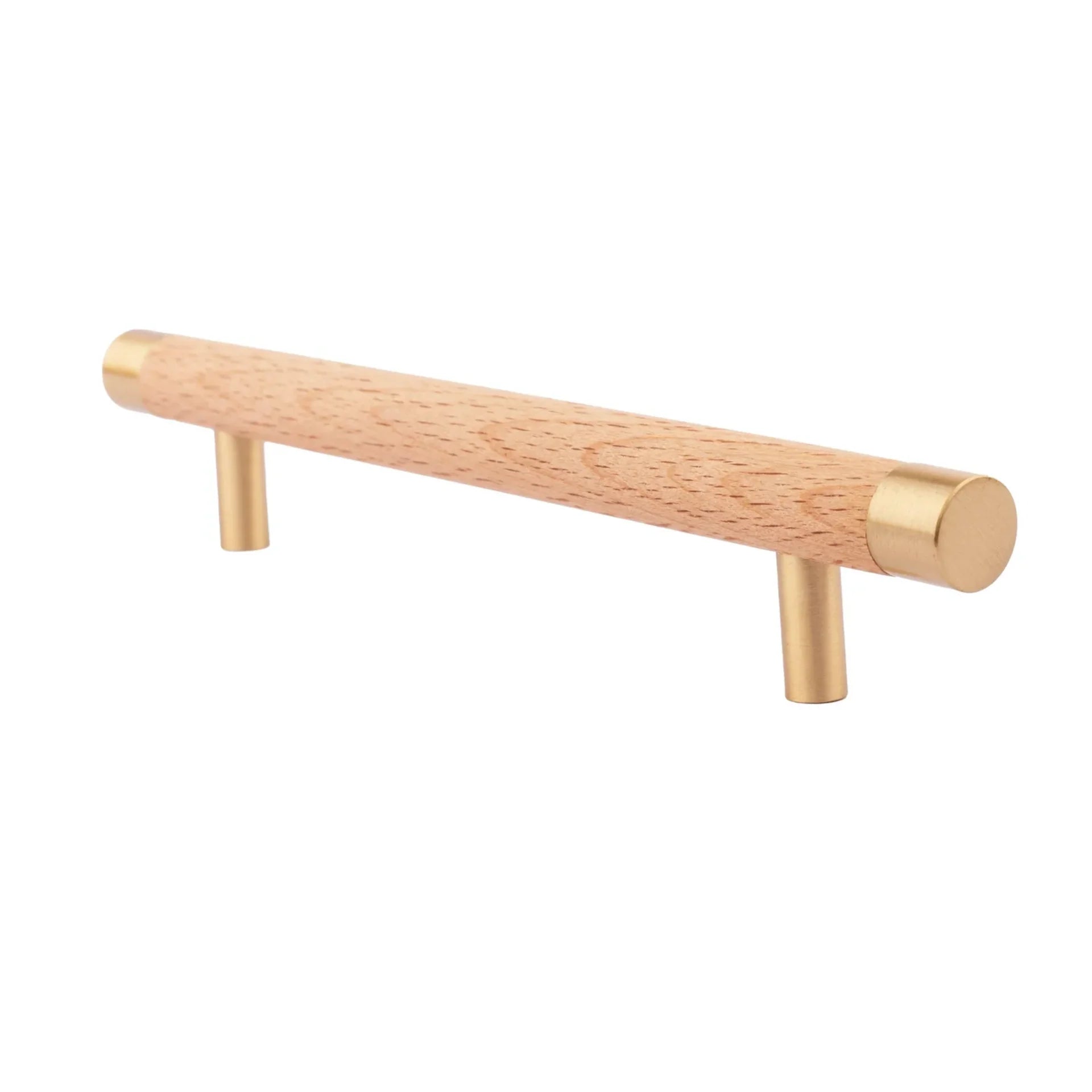 Image of Natural Wood & Brass T-Bar Handle Collection