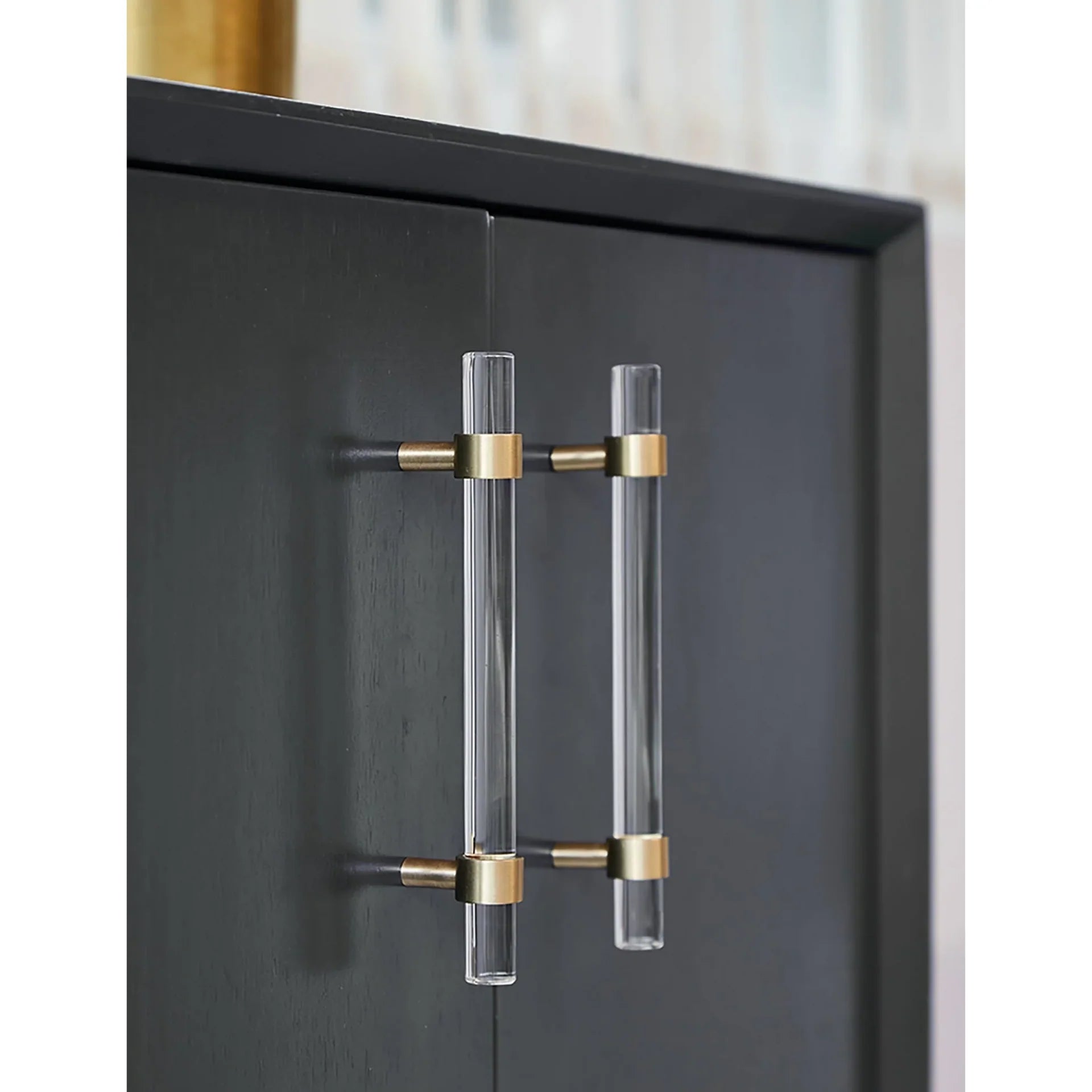 Image of Clear Acrylic & Brass T-Bar Handle Collection