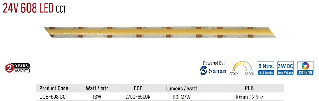 Image of Enso 24V 608 LED CCT Strip Light