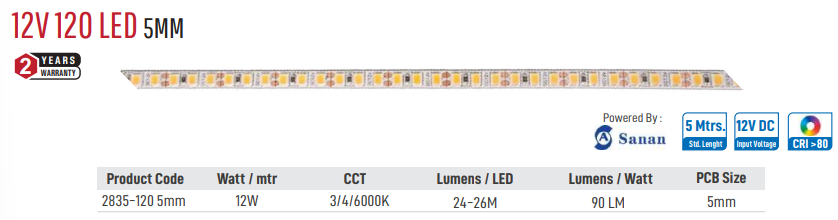 Image of Enso 12V 120 LED 5mm