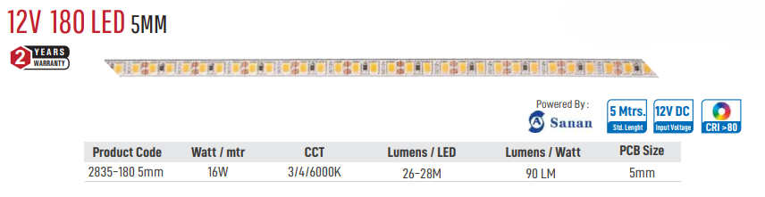 Image of Enso 12V 180 LED 5mm