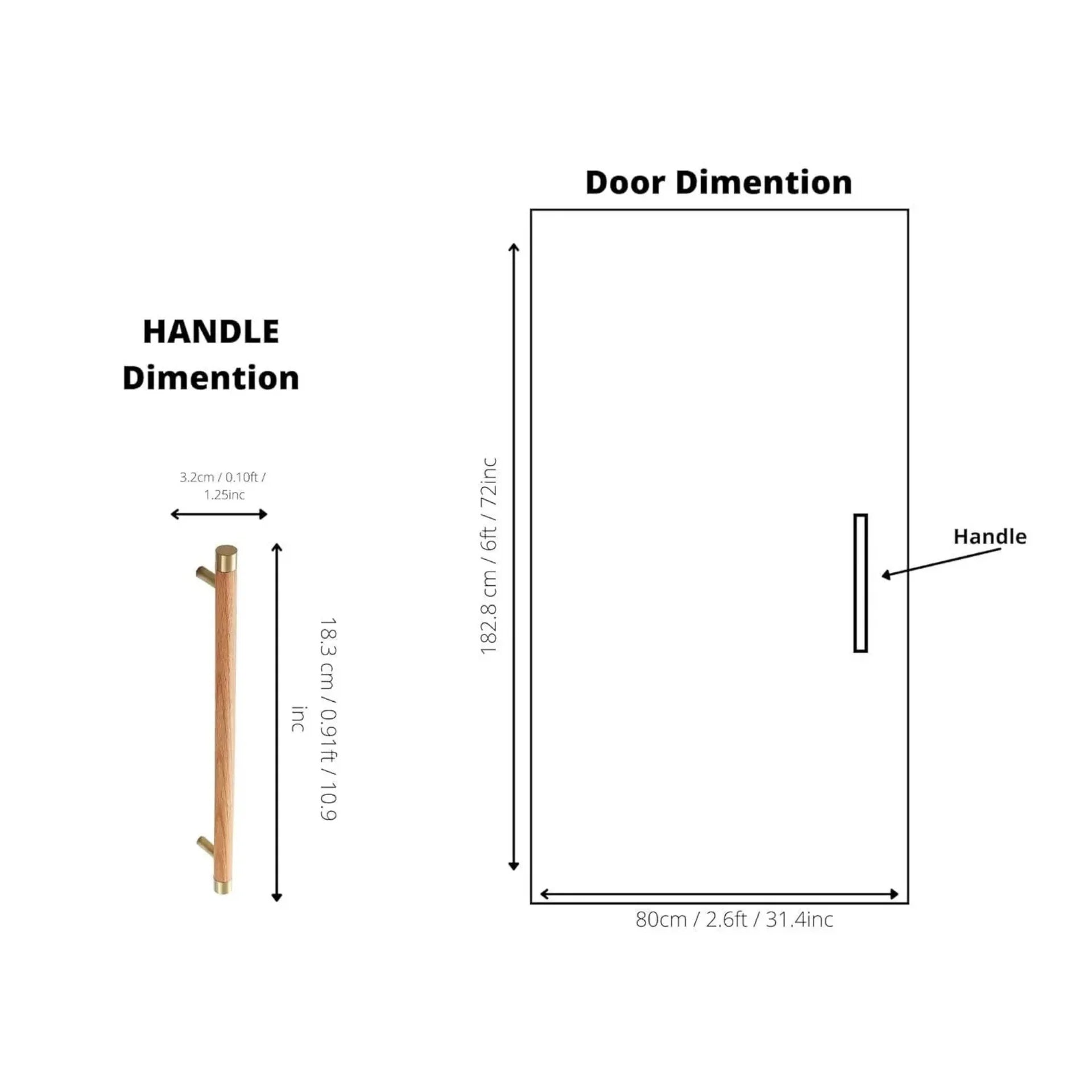 Image of Natural Wood & Brass T-Bar Handle Collection