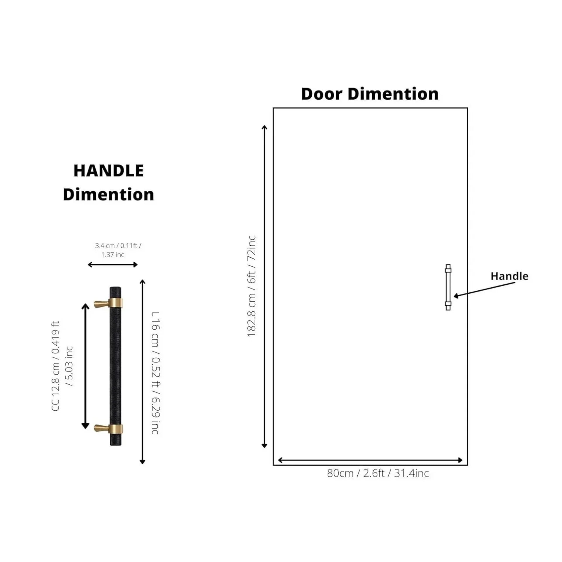 Image of Knurled Black and Gold T-Bar Handle Collection