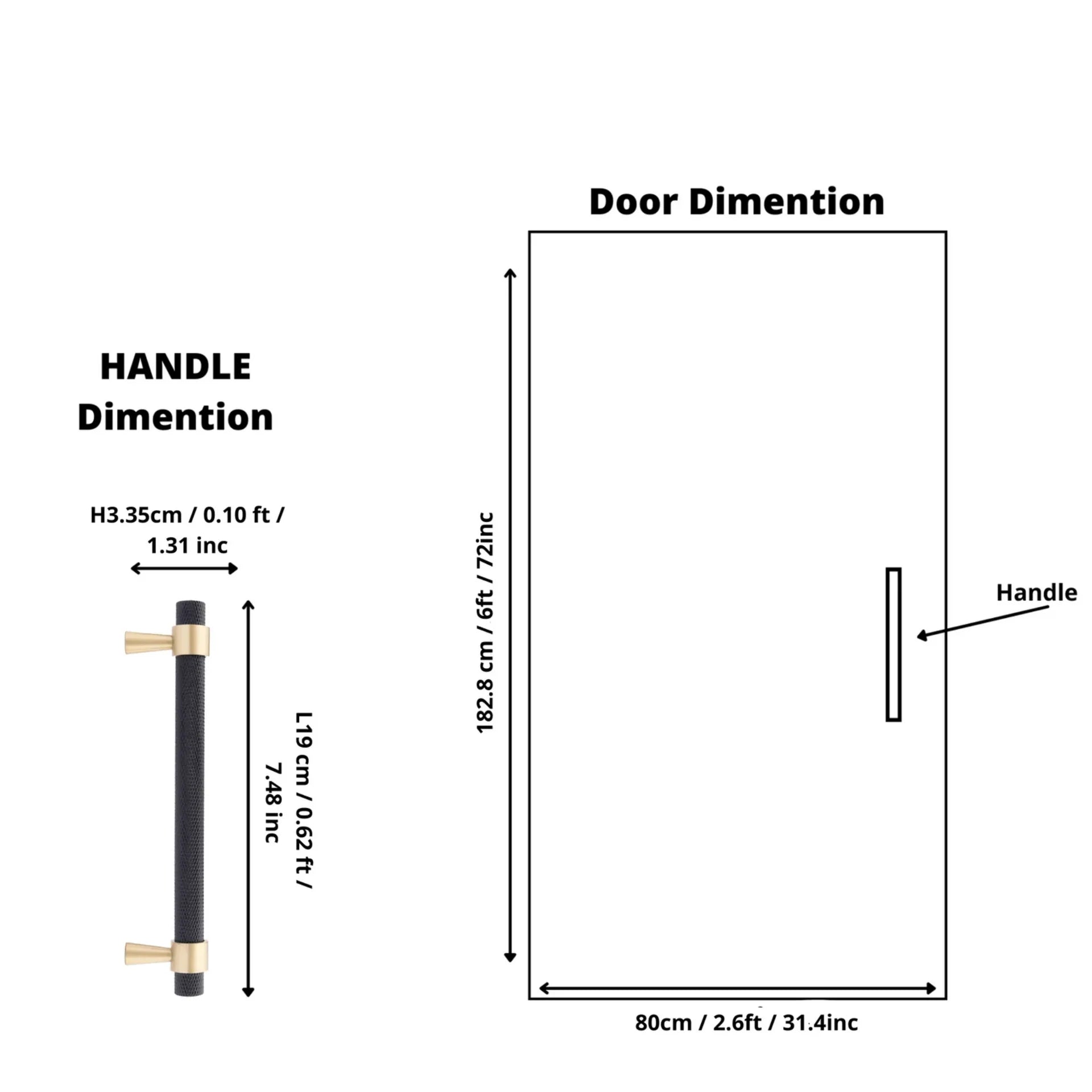 Image of Knurled Black and Gold T-Bar Handle Collection