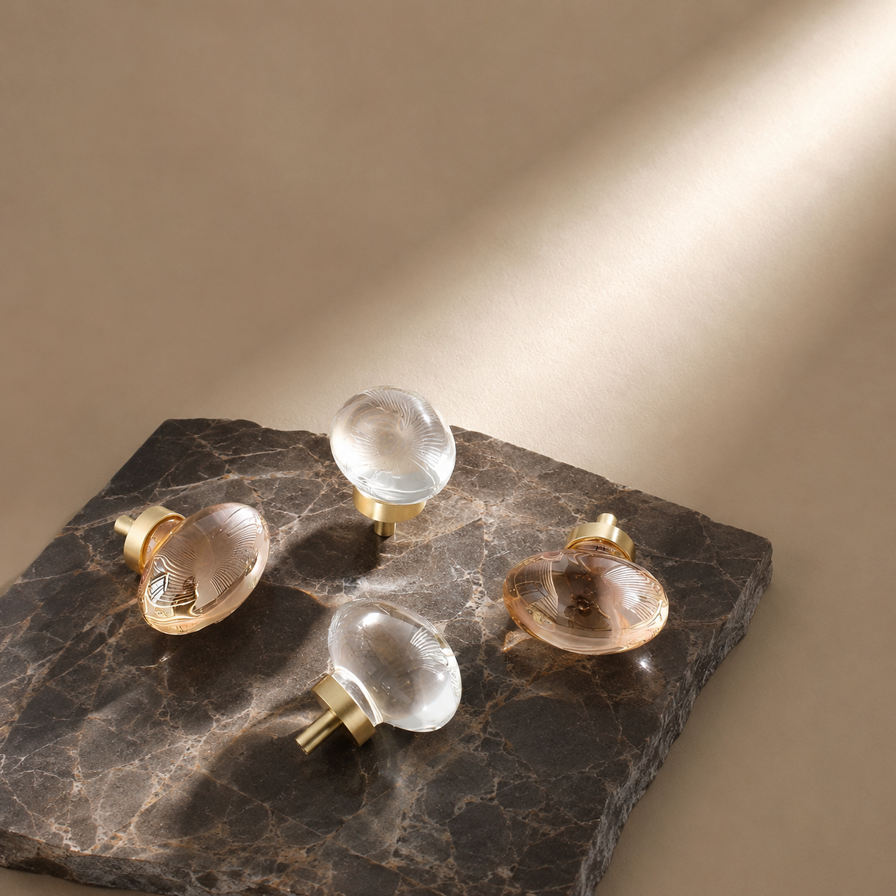 Image of Classic Crystal with Brushed Brass Handle
