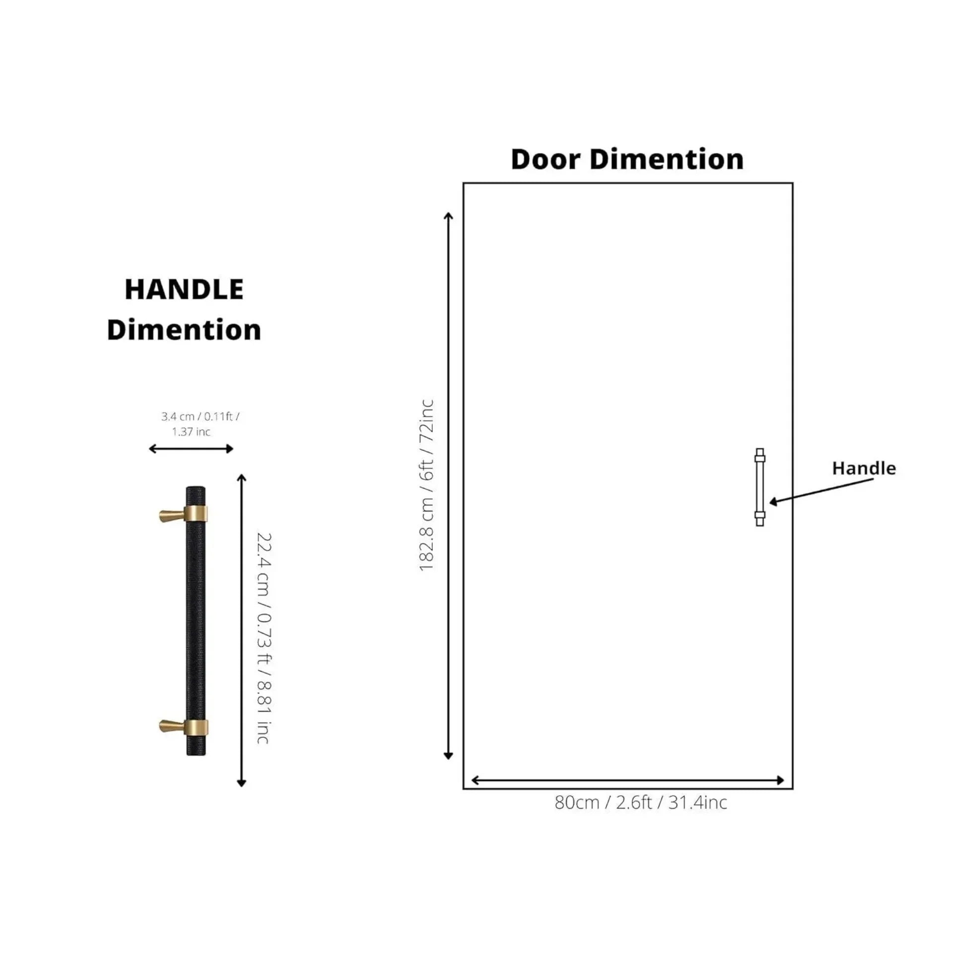 Image of Knurled Black and Gold T-Bar Handle Collection