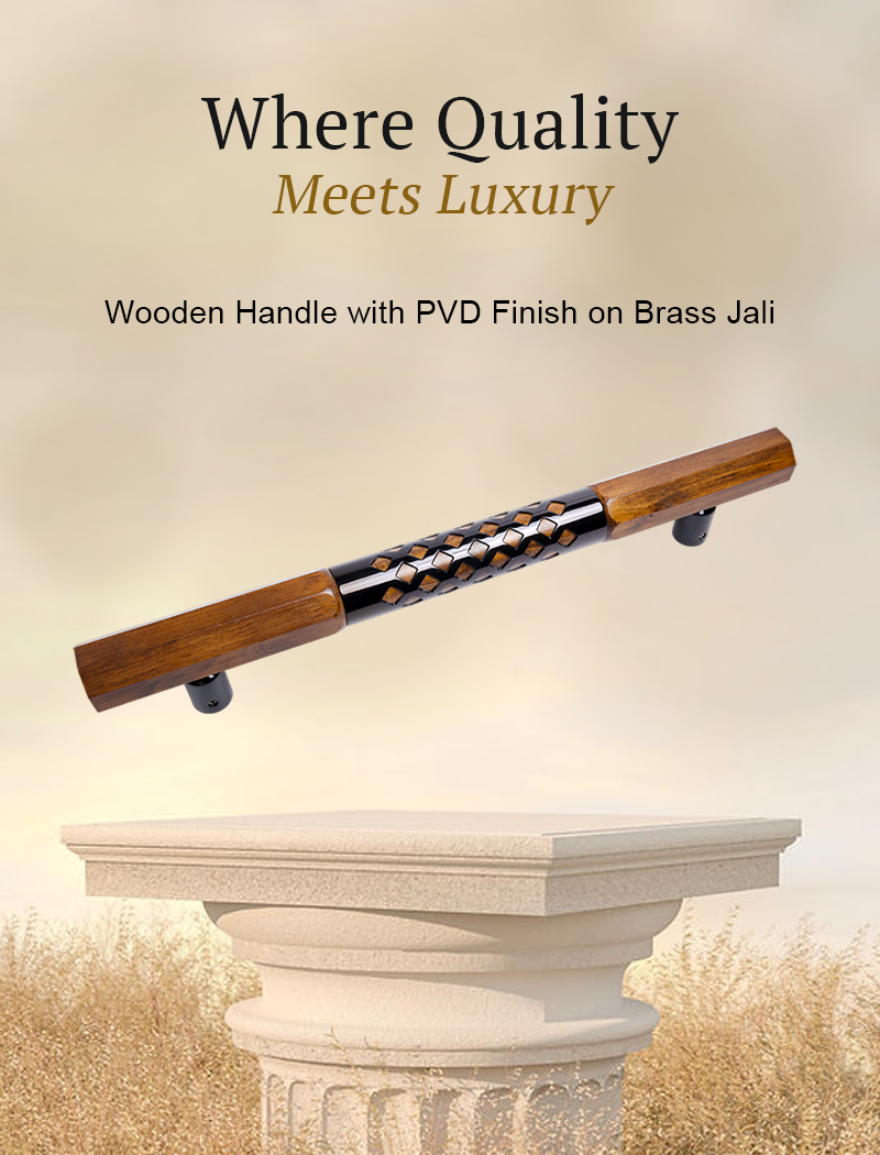 AH Door Handle Hex Wood