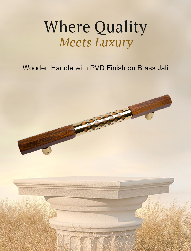 AH Door Handle Hex Wood