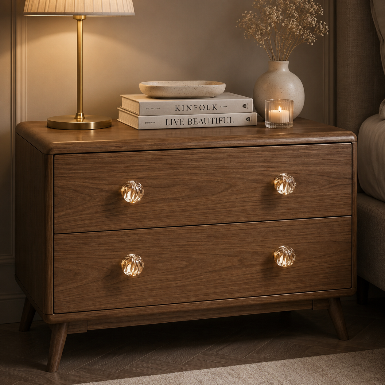 Image of Fluted and Smooth Crystal Drawer Pulls