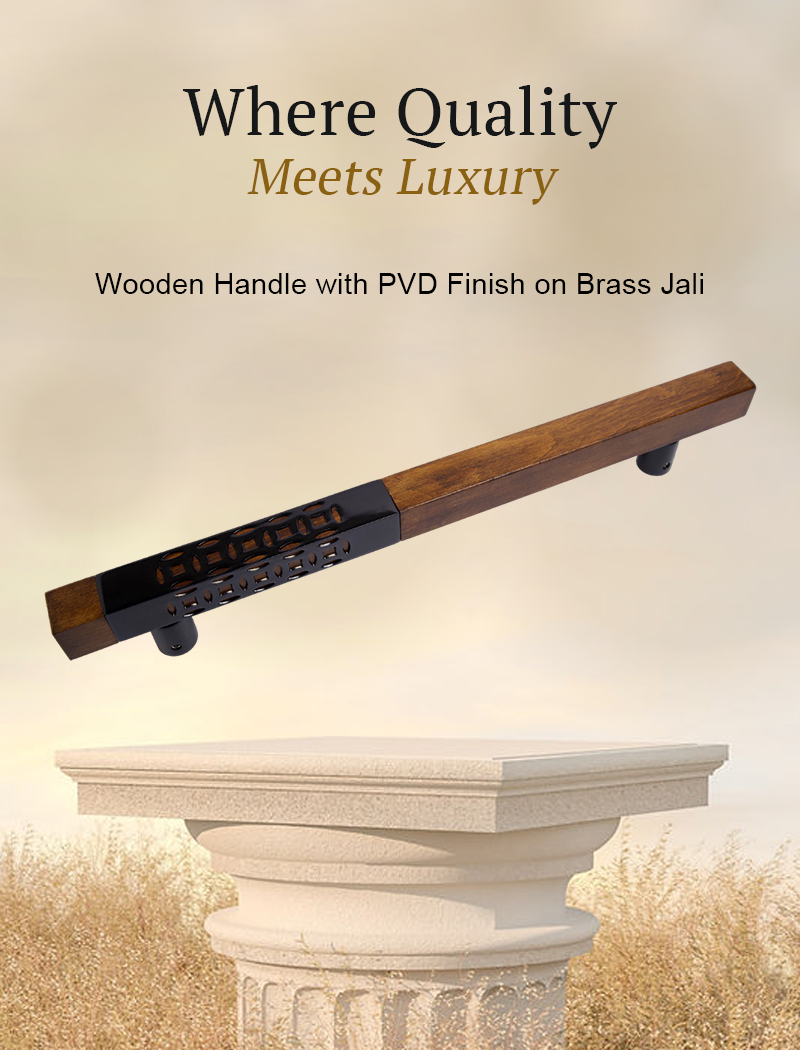 Image of AH 4720 Door Handle Square Wood