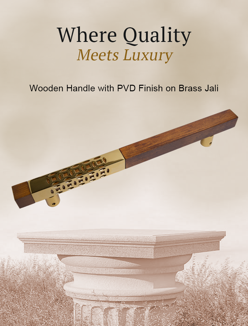 Image of AH 4720 Door Handle Square Wood