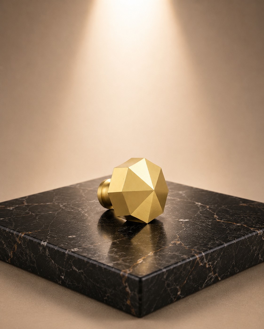 Image of Octagon Geometric Brass Cabinet Knob