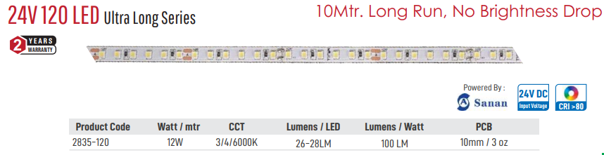 Image of Enso 24V 120 LED Ultra Long Series