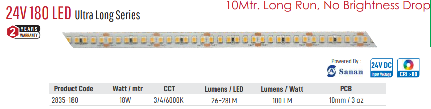 Image of Enso 24V 180 LED Ultra Long Series