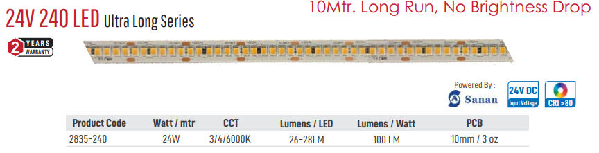 Image of Enso 24V 240 LED Ultra Long Series