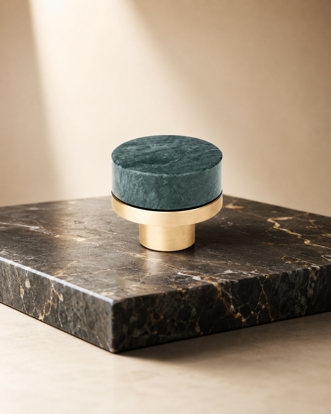 Image of Karish Marble & Brass Knobs Luxury Finish