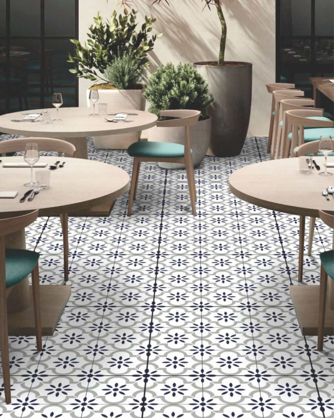 Image of Indigo Floral Lattice