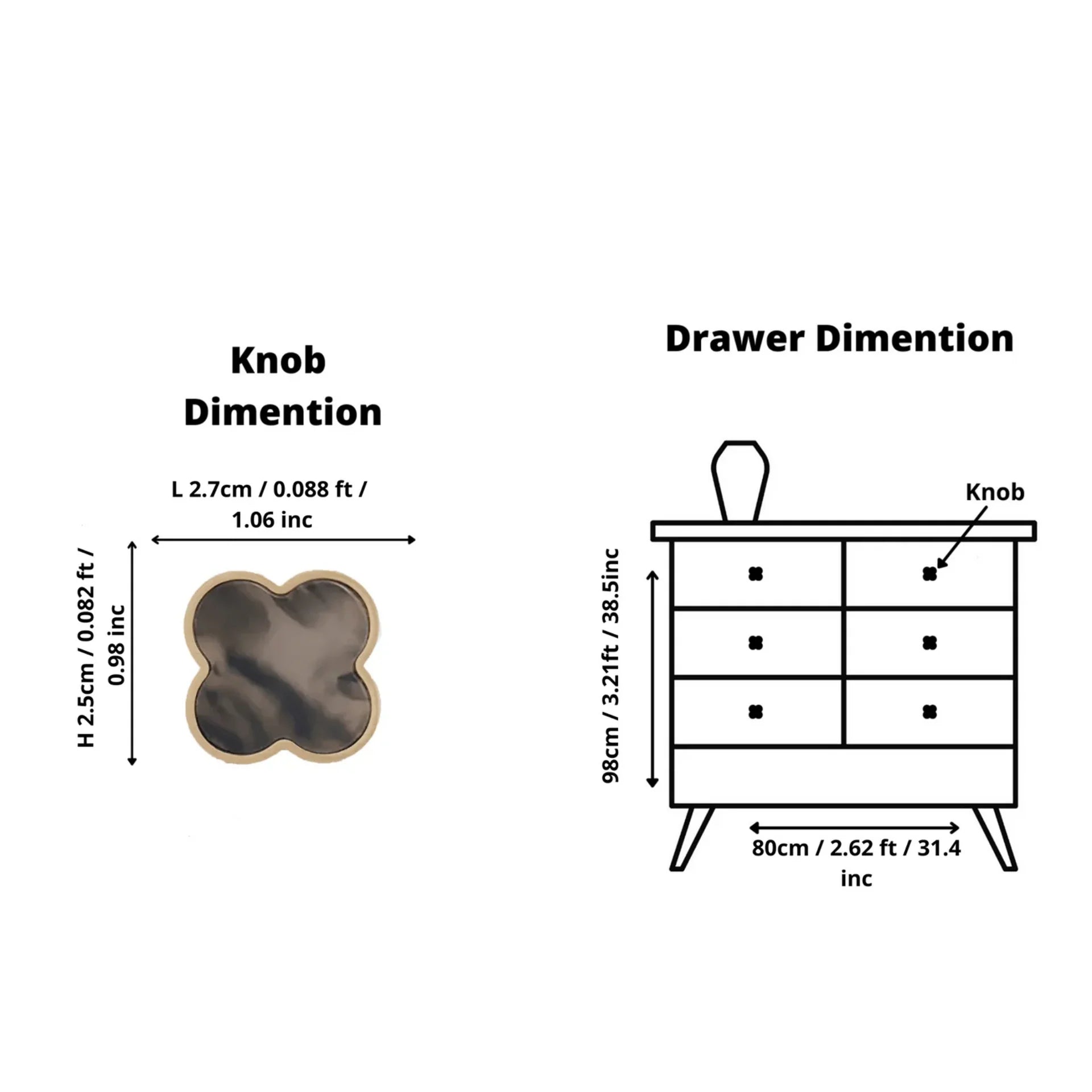 Image of Clover Brass Cabinet Knob Collection