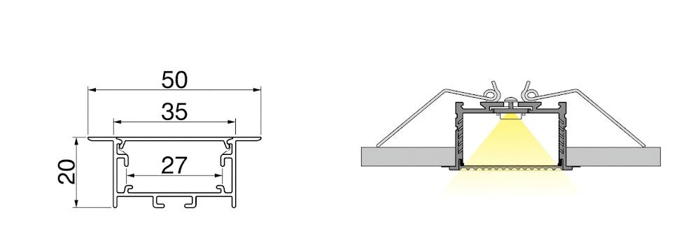 Image of LED Aluminium Profile 3520 Concealed
