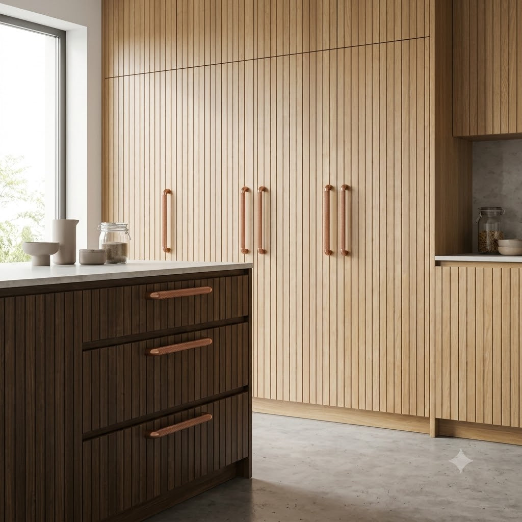 Image of Textured Bar & Knob Handle Set – Modern Industrial Design