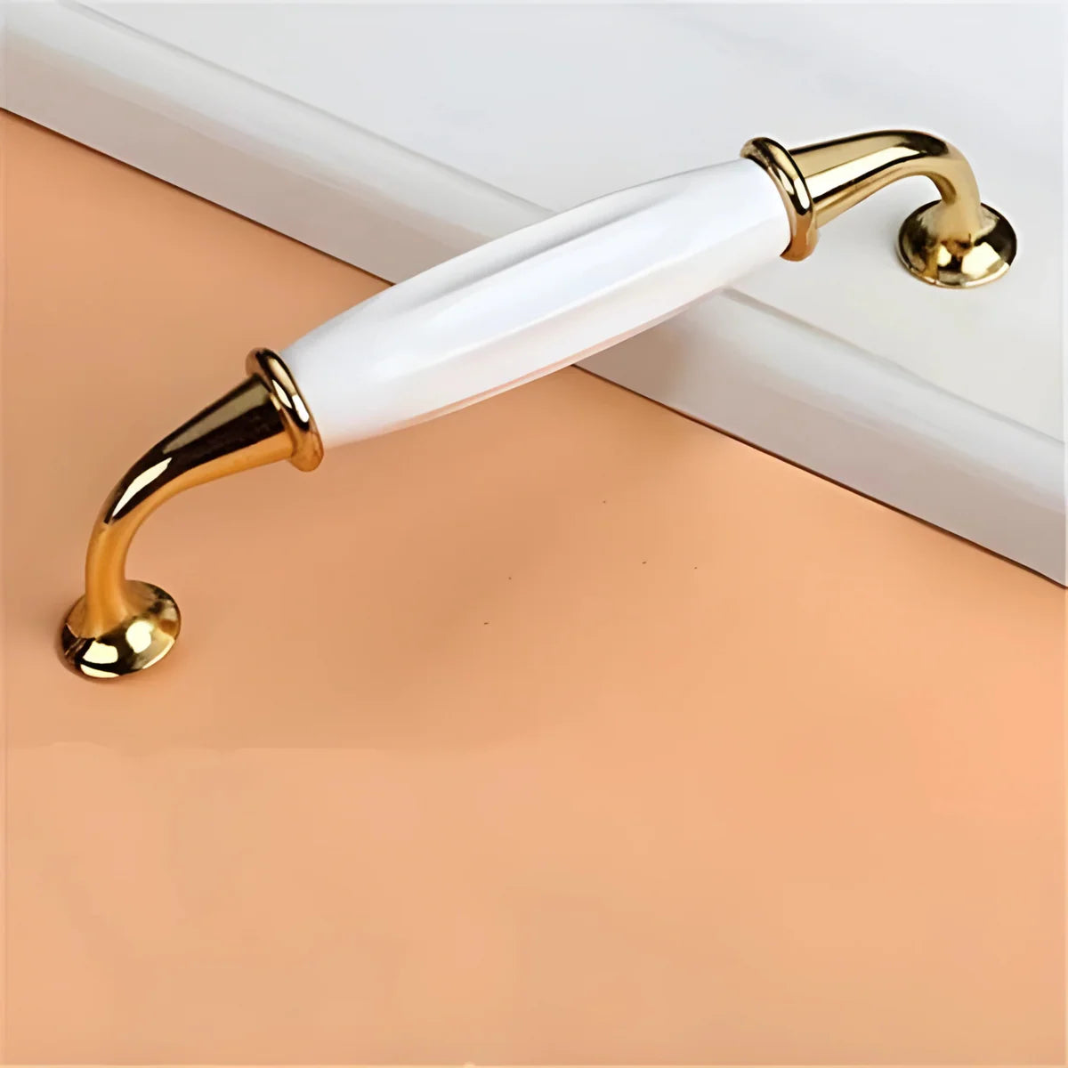 Image of Polished Ceramic & Zinc Cabinet Pull