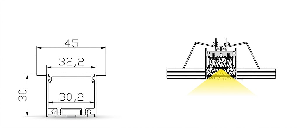 Image of 4530 CONCEALED LED Aluminium Linear Profile