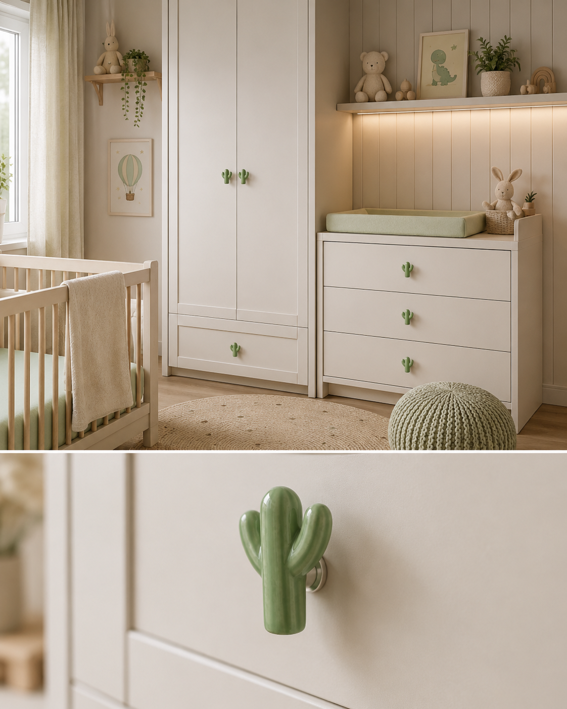 Image of Ceramic Cactus Cabinet Knob