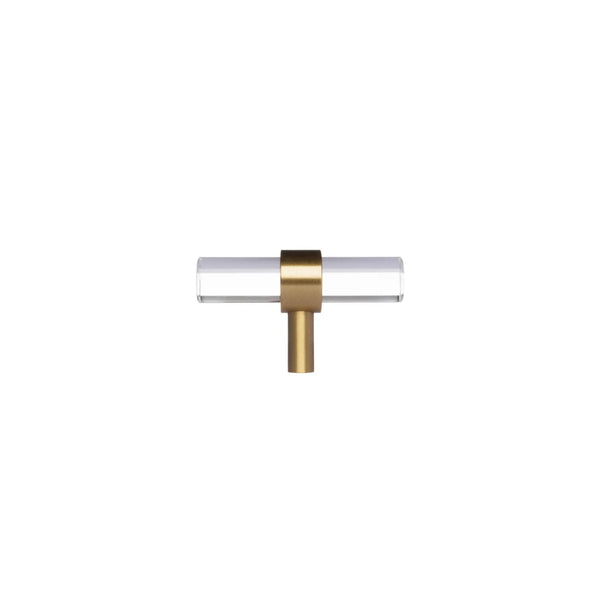 Clear Acrylic & Brass T-Bar Handle Collection