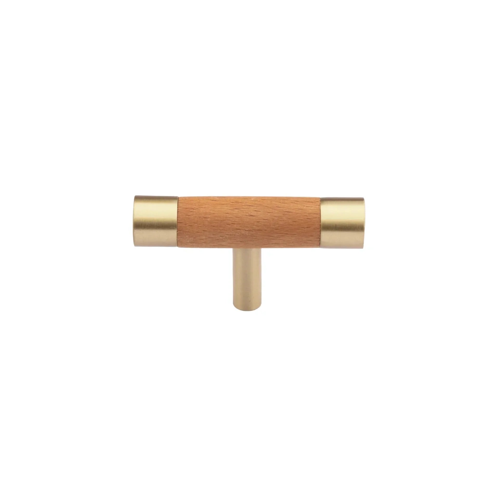 Image of Natural Wood & Brass T-Bar Handle Collection