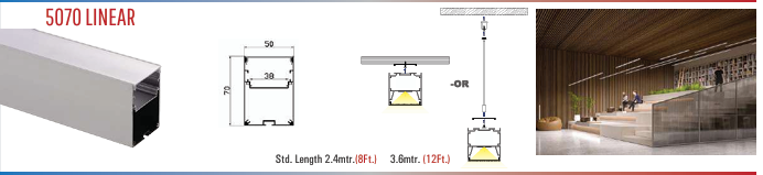 Image of 5070 LINEAR LED ALUMINIUM LINEAR PROFILE