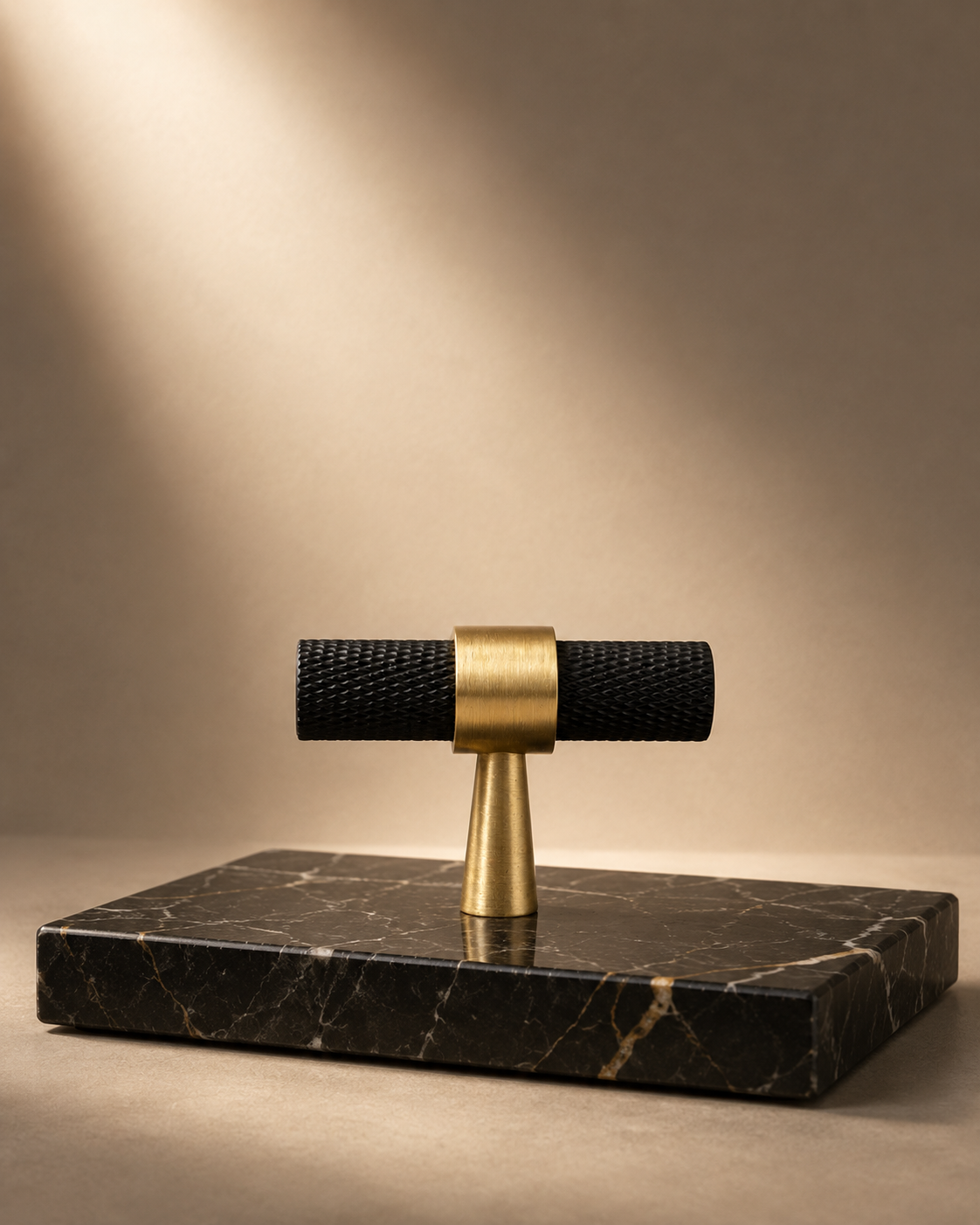 Image of Knurled Black and Gold T-Bar Handle Collection