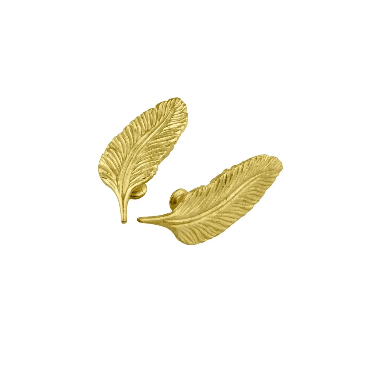 Image of Solid Brass Leaf Cabinet Handles (Left & Right