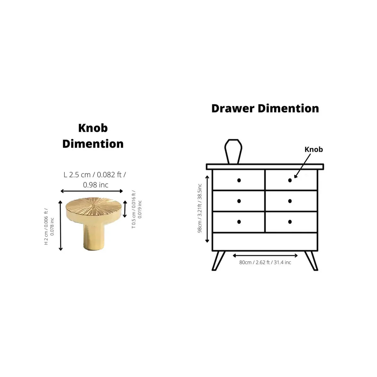 Image of Hammered Sunburst Brass Cabinet Knob