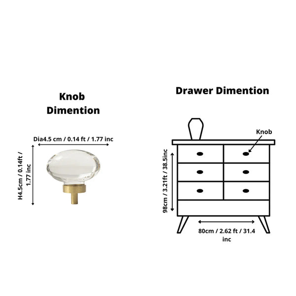 Classic Crystal with Brushed Brass Handle
