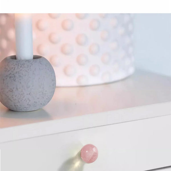Natural Crystal Ball & Brass Cabinet Knob