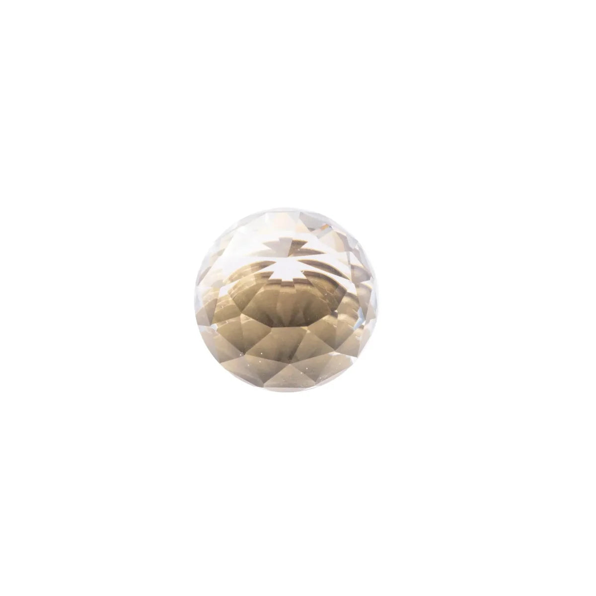Image of Round Faceted Crystal & Brass Cabinet Knob