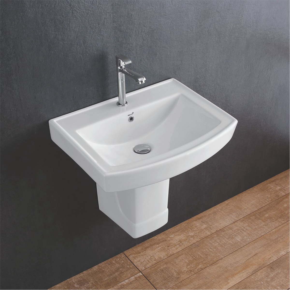 Marvel 6201 Euro Wash Basin With Half Pedestal