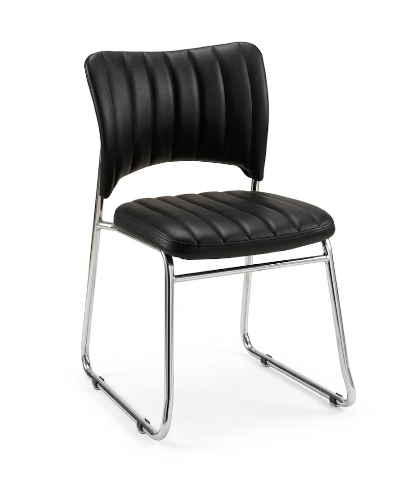 Image of Flower Cushion Black & Brown Visitor Chair