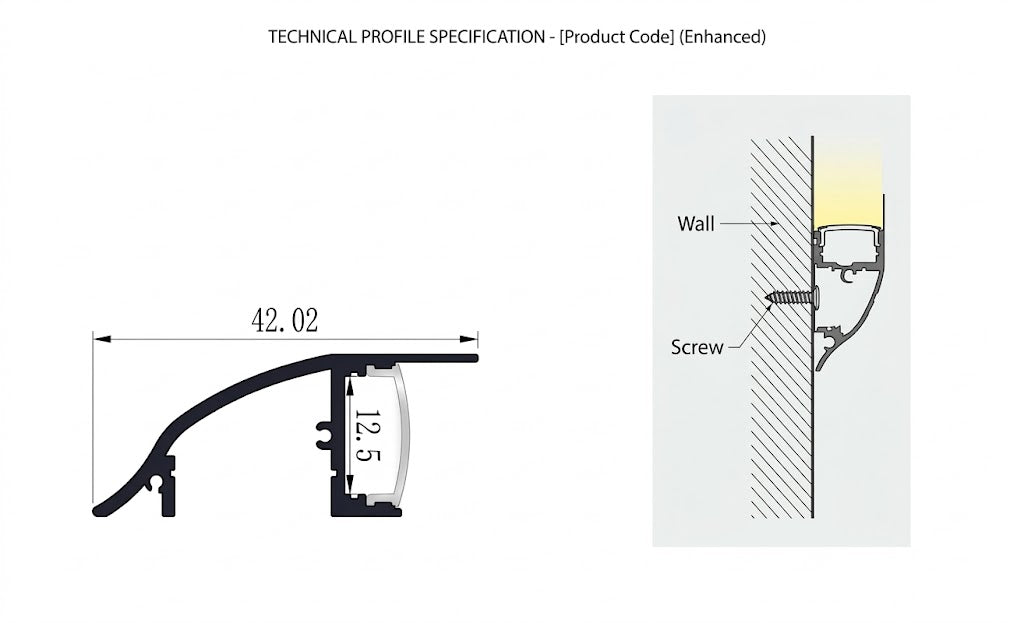 Image of Wall Washer Single Side LED Aluminium Profile