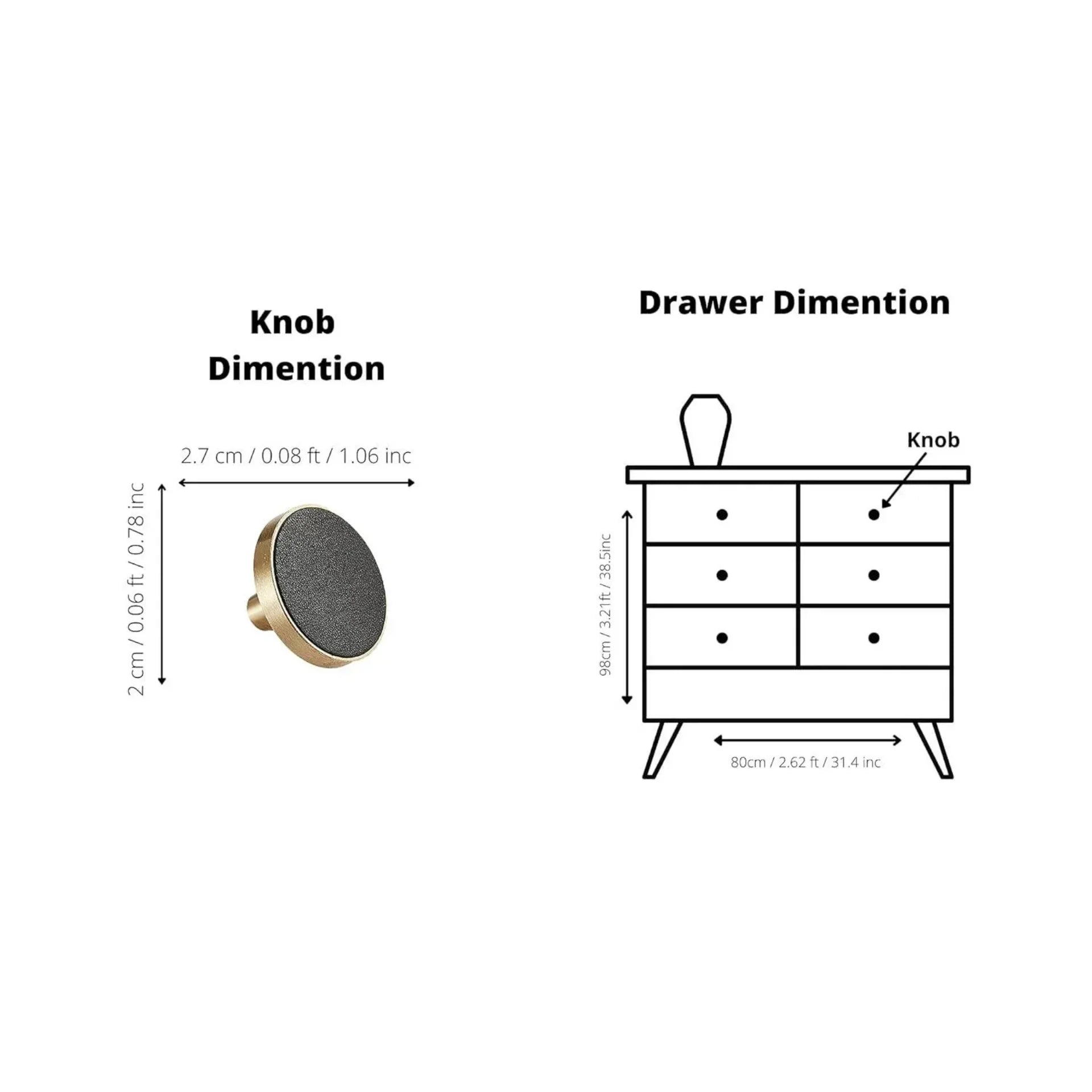 Image of Brushed Brass and Leather Round Handle