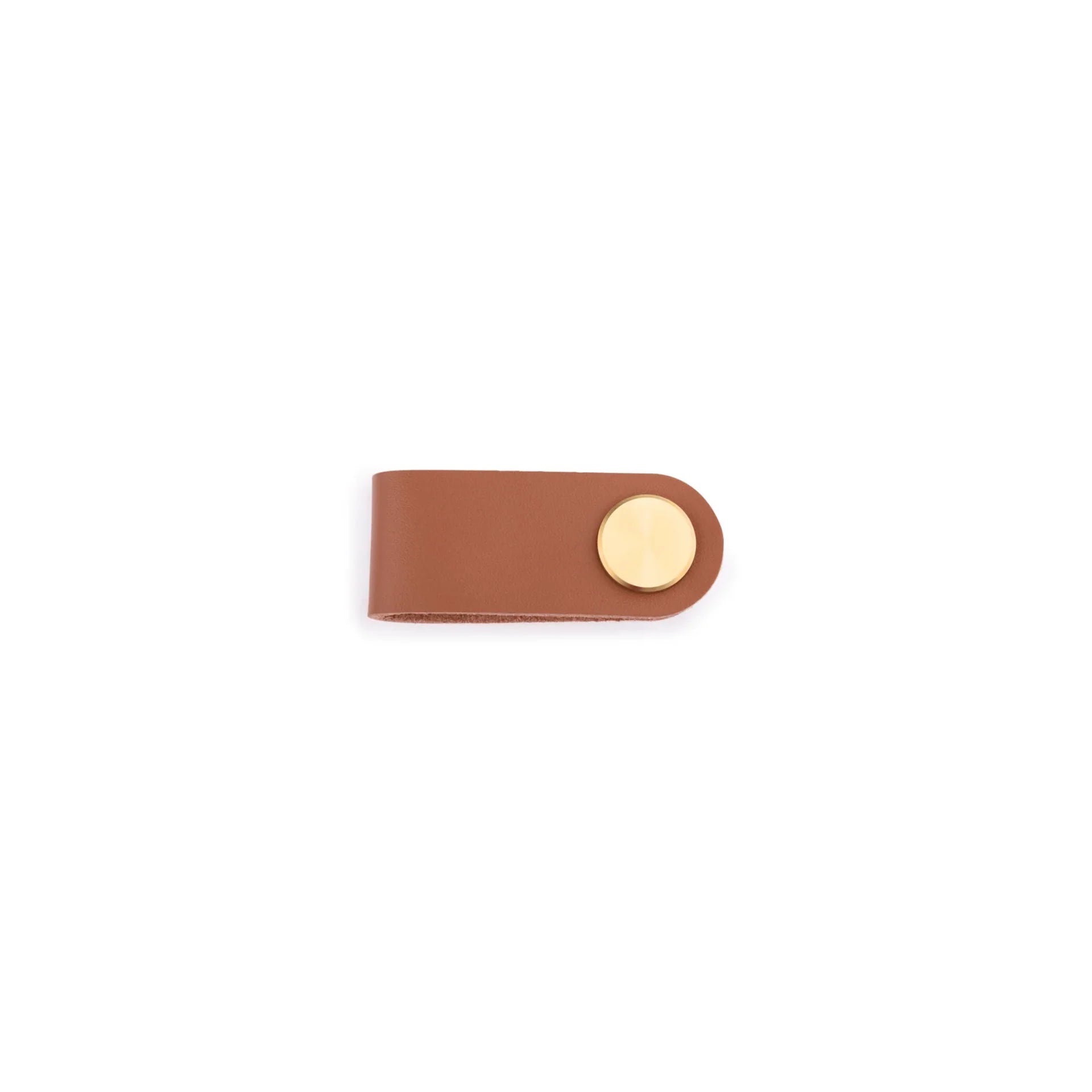 Image of Leather & Brass Strap Cabinet Pulls