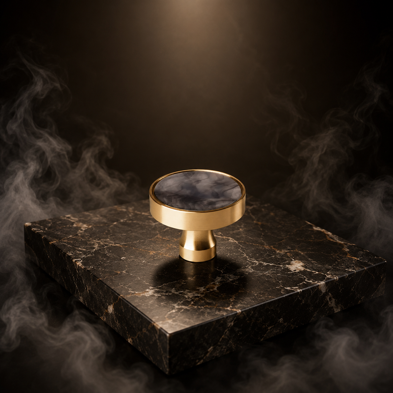 Image of Acrylic & Brass Disc Cabinet Knob