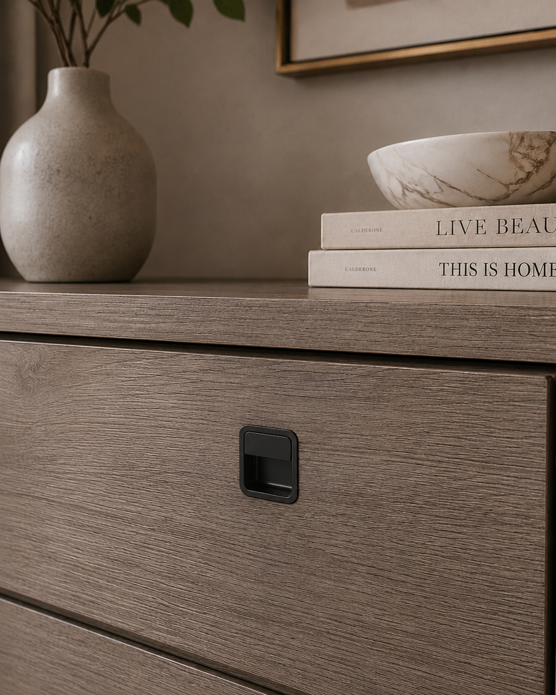 Image of Recessed Matte Zinc Cabinet Handle Collection