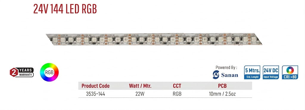 Image of Enso 24V 144 LED RGB Strip Light