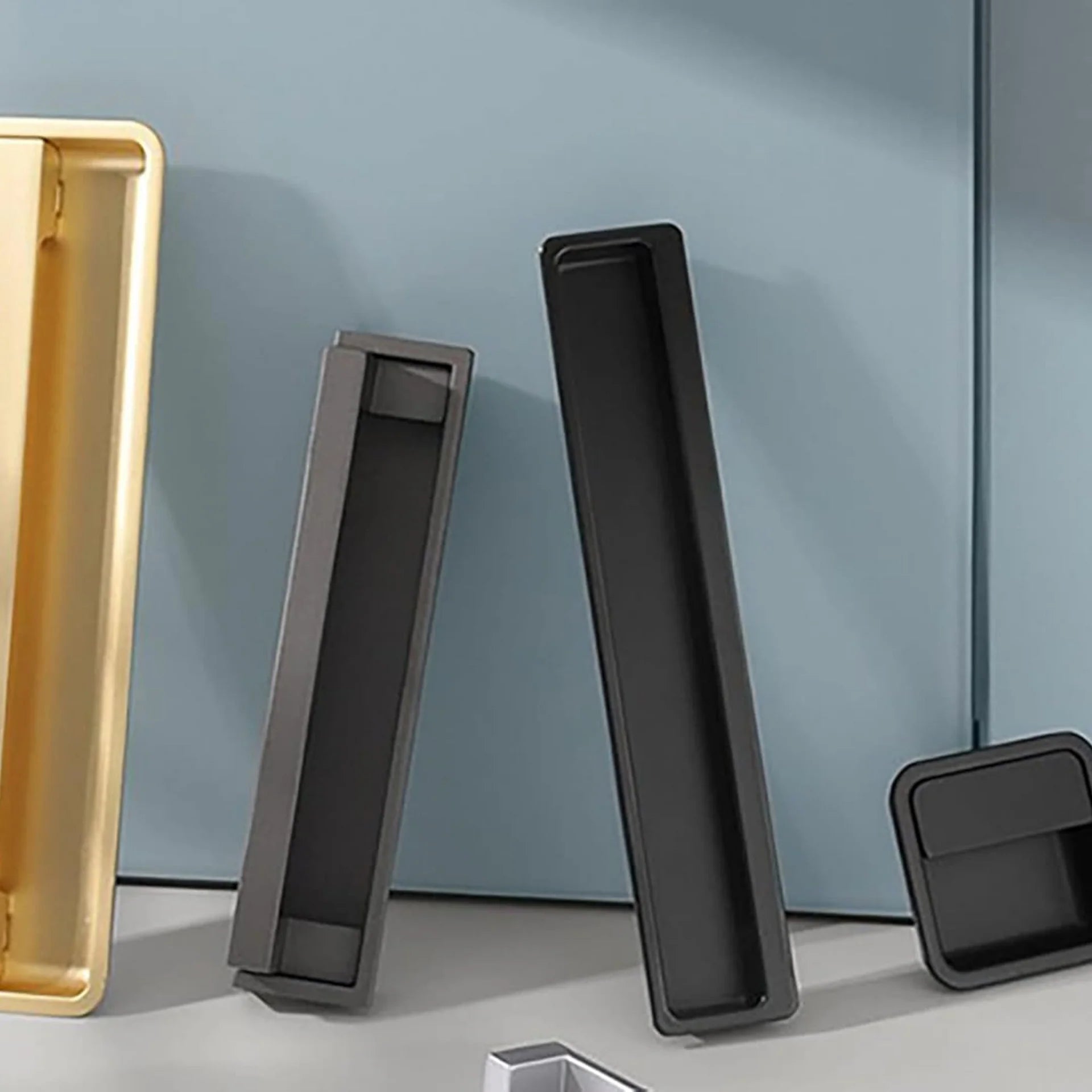 Image of Recessed Matte Zinc Cabinet Handle Collection