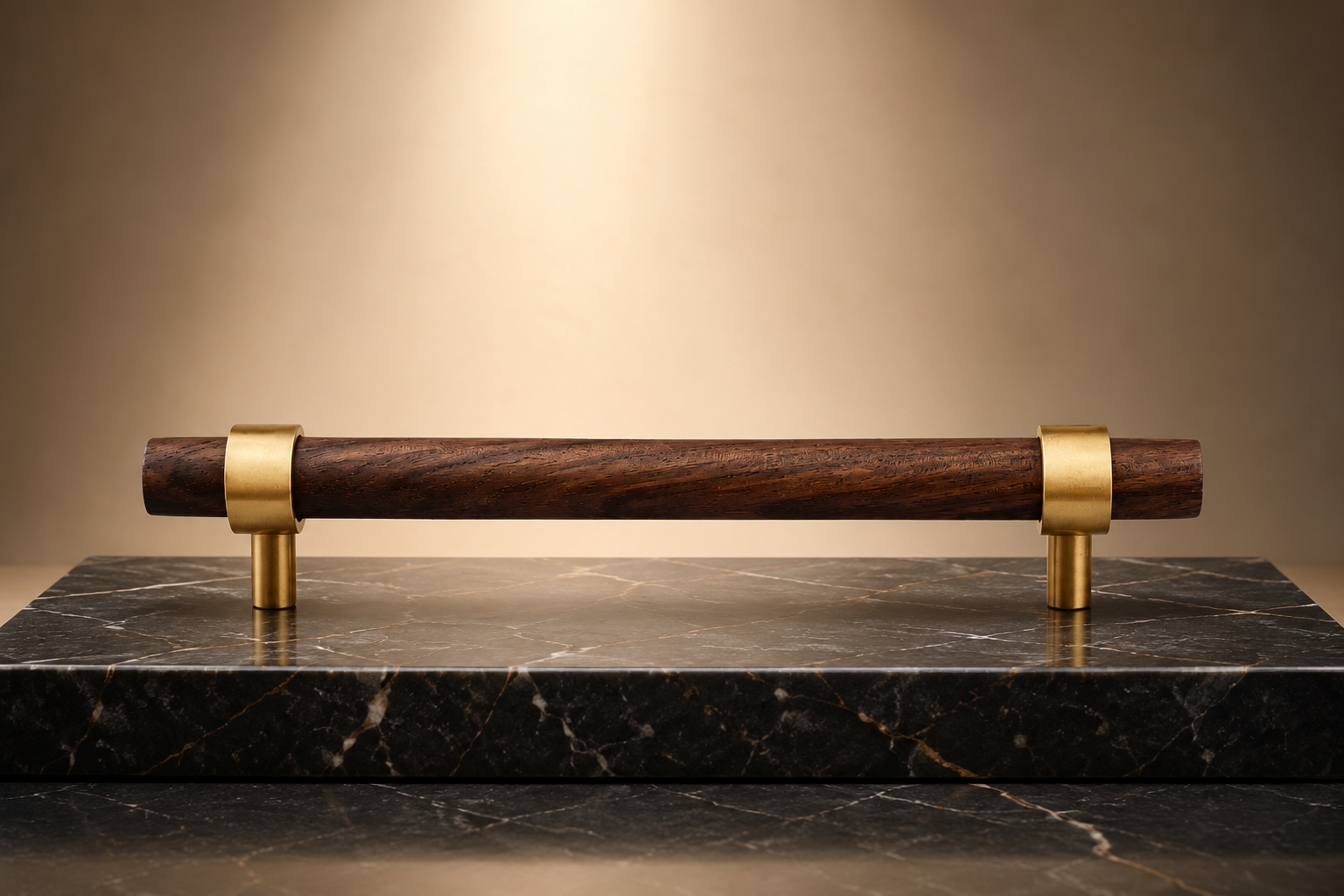 Image of Walnut & Brass T-Bar Handle Collection