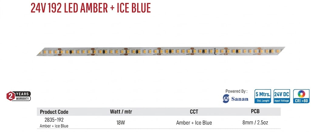 Image of Enso 24V 192 LED Amber+ICE Blue Strip Light