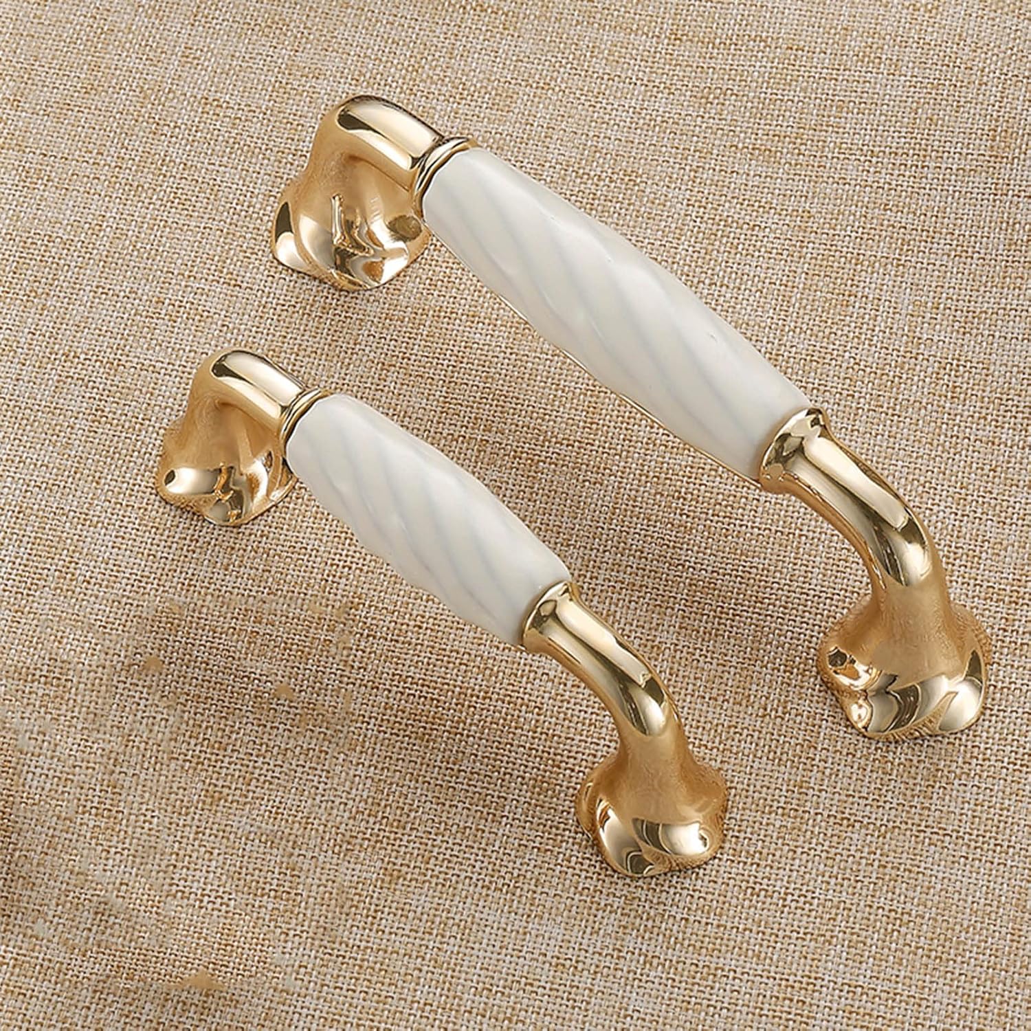 Image of Ridged Ceramic & Zinc Cabinet Pull